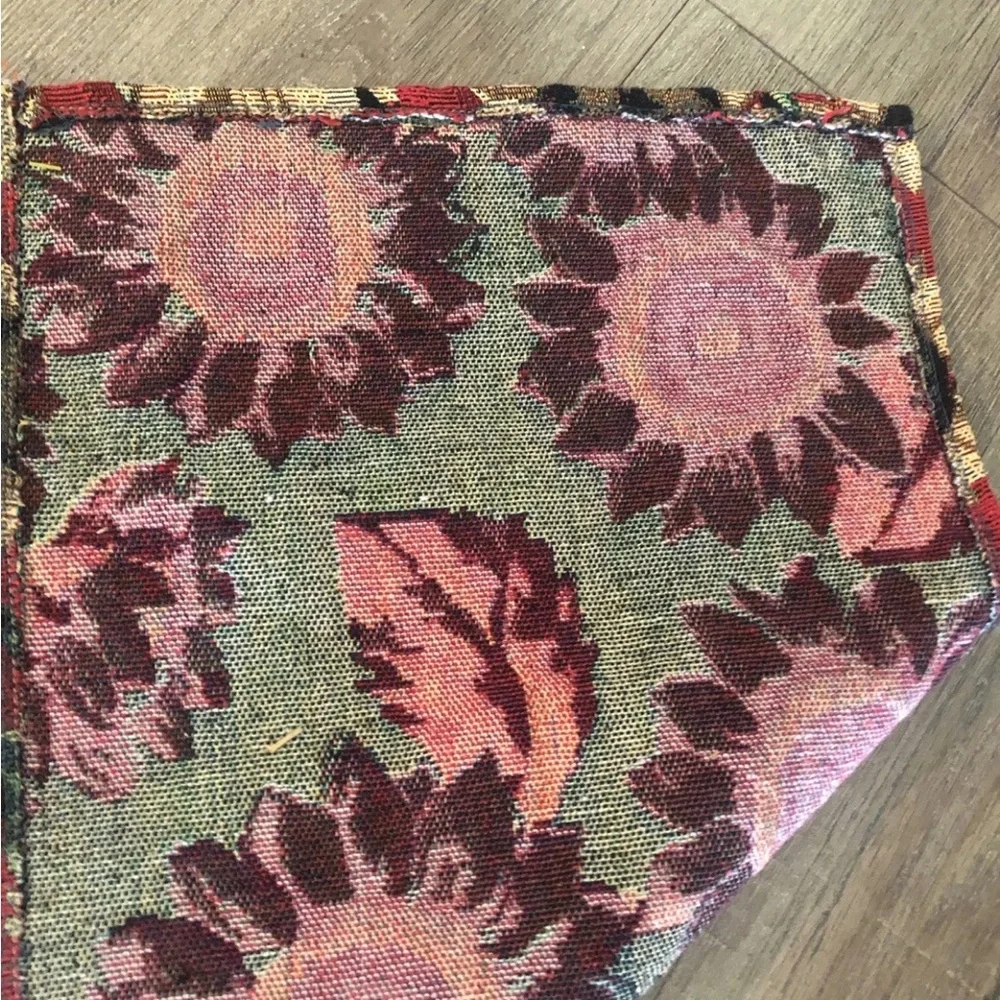 Spring Tapestry Table Runner Sunflowers Red Background‎ 66x12.5
